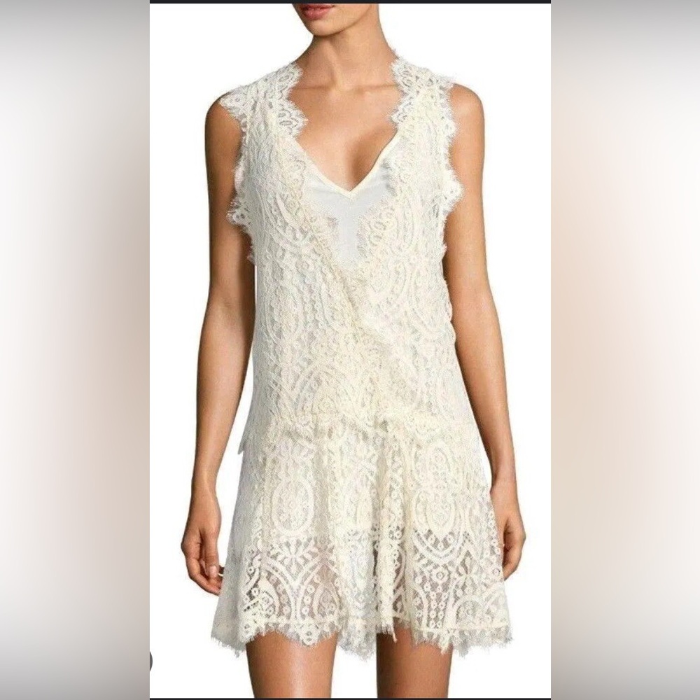 Free People Lacey Hearts in Two Lace
Minidress Ivory NWT